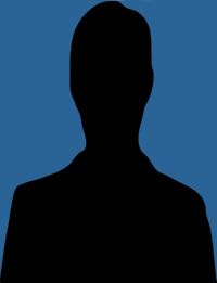 Kein Foto. Schwarze männliche Silhouette vor blauen Hintergrund